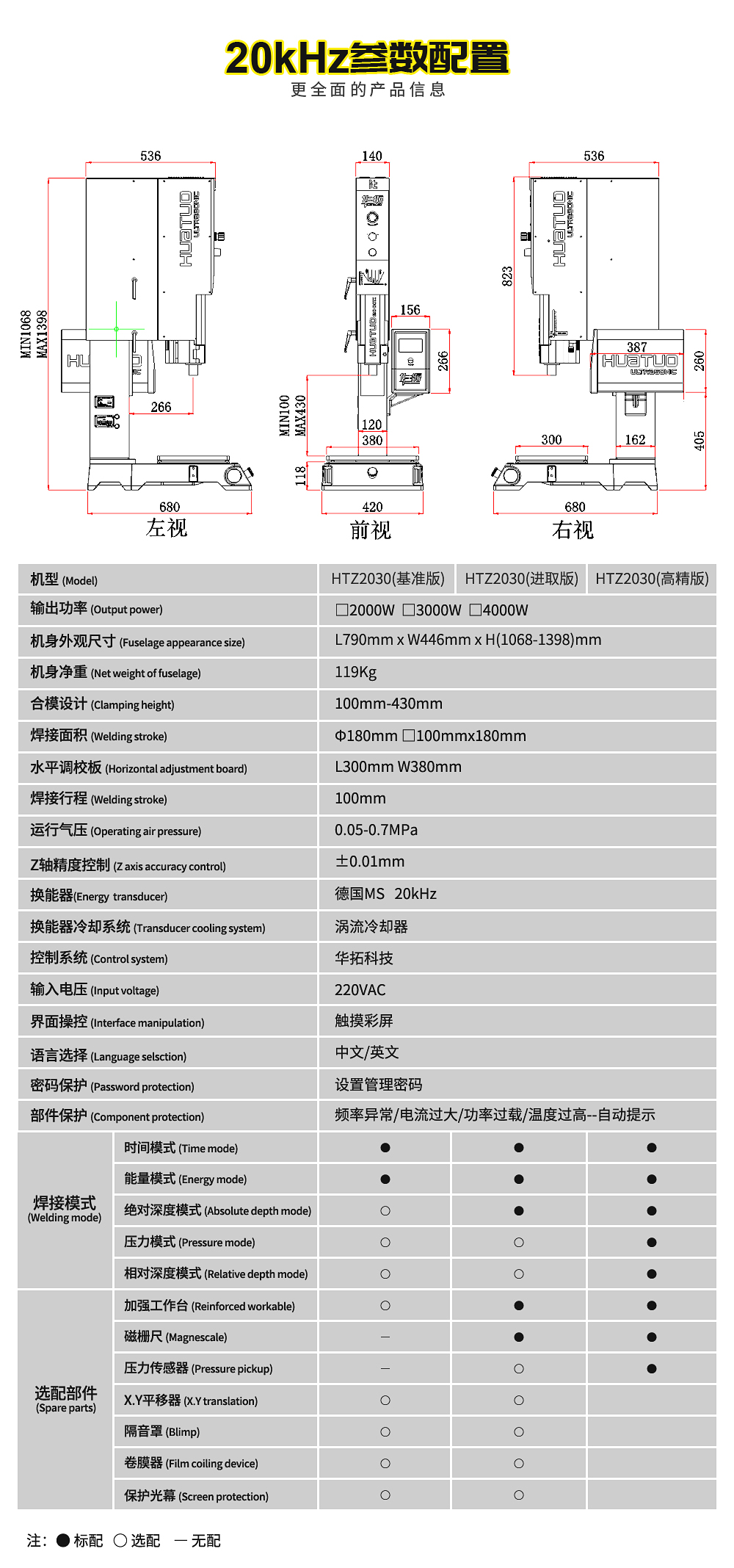 20K高端智能超聲波焊接機參數